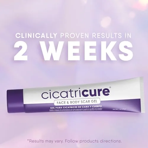 Cicatricure Face & Body Advanced Scar Gel, Scar Treatment for Old & New Scars, Fades Stretch Marks Away, Surgical Scars, Injuries, Burns and Acne Scar Treatment, For Adults &...