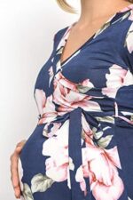 HELLO MIZ Women's Faux Wrap Maxi Maternity Dress with Belt - Made in USA