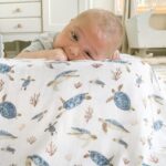 LifeTree Muslin Swaddle Blankets Neutral, Baby Swaddling Wrap Nursery Receiving Blanket for Boys & Girls, Soft 70% Viscose from Bamboo and 30% Cotton, Large 47 x 47 inches, Sea...