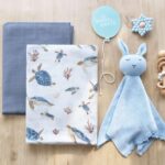 LifeTree Muslin Swaddle Blankets Neutral, Baby Swaddling Wrap Nursery Receiving Blanket for Boys & Girls, Soft 70% Viscose from Bamboo and 30% Cotton, Large 47 x 47 inches, Sea...