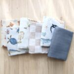 LifeTree Muslin Swaddle Blankets Neutral, Baby Swaddling Wrap Nursery Receiving Blanket for Boys & Girls, Soft 70% Viscose from Bamboo and 30% Cotton, Large 47 x 47 inches, Sea...