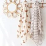 LifeTree Muslin Swaddle Blankets Neutral, Baby Swaddling Wrap Nursery Blanket for Boys & Girls Unisex, Soft 70% Viscose from Bamboo and 30% Cotton, Large 47 x 47 inches, Bear &...