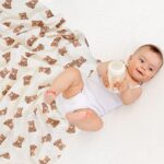 LifeTree Muslin Swaddle Blankets Neutral, Baby Swaddling Wrap Nursery Blanket for Boys & Girls Unisex, Soft 70% Viscose from Bamboo and 30% Cotton, Large 47 x 47 inches, Bear &...