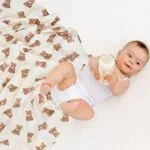 LifeTree Muslin Swaddle Blankets Neutral, Baby Swaddling Wrap Nursery Blanket for Boys & Girls Unisex, Soft 70% Viscose from Bamboo and 30% Cotton, Large 47 x 47 inches, Bear &...
