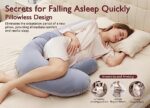 Momcozy Pregnancy Pillow, Original F Shaped Maternity Pillow for Pregnant Women with Adjustable Wedge Pillow, Full Body Support Pregnancy Pillows for Side Sleeping with Velvet...