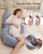 Momcozy Pregnancy Pillow, Original F Shaped Maternity Pillow for Pregnant Women with Adjustable Wedge Pillow, Full Body Support Pregnancy Pillows for Side Sleeping with Velvet...
