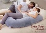 Momcozy Pregnancy Pillow, Original F Shaped Maternity Pillow for Pregnant Women with Adjustable Wedge Pillow, Full Body Support Pregnancy Pillows for Side Sleeping with Velvet...
