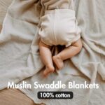 Muslin Swaddle Blankets for Newborn, 3 Pack Breathable Soft Receiving Blanket, Large 38 x 40 inches Swaddle Wrap Burping Clothes, Essentials Infant Shower Items, Toddler Gift...