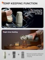 Portable Milk Warmer with Super Fast Charging and Cordless, Instant breastmilk, Formula or Water Warmer with 10 Ounces Big Capacity, Baby Flask for Vehicle,car,Airplane Journey