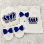 Dollbling Royal Bling Schmuck Krone Geschenk Kleidung Sets Willkommen Zuhause Baby Strampler Fäustlinge Motorhaube Pyjamas Outfit 4 Stück Babyausstattung - AliExpress 1501