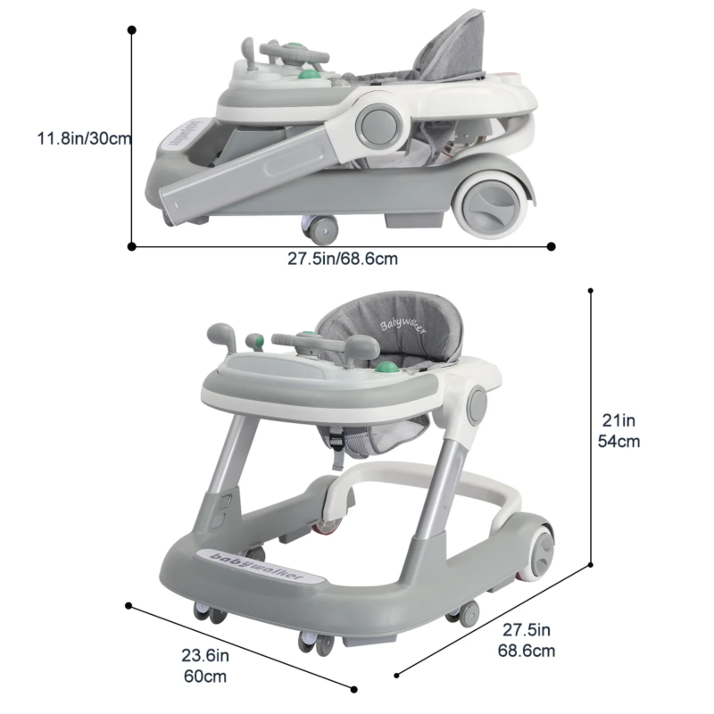 2-in-1 Toddler Push Walker with Removable Feeding and Music Tray - Babyz Corner