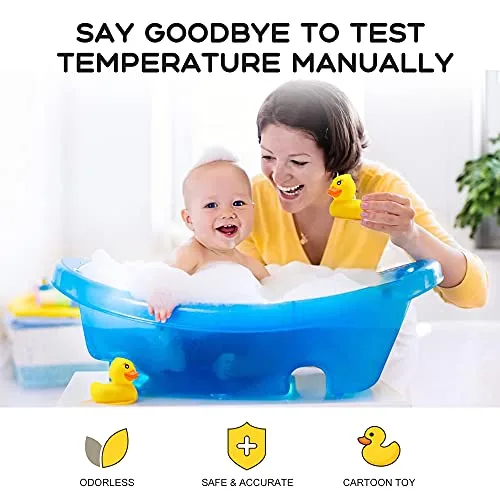 Baby Bath Tub Water Thermometer - (Upgraded Version) Digital Water Temperature Thermometer & Room Thermometer, Duck Floating Toy for Infant Toddler Bathtub Pool with Temperature...