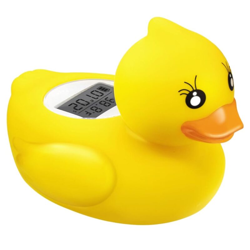Baby Bath Tub Water Thermometer - (Upgraded Version) Digital Water Temperature Thermometer & Room Thermometer, Duck Floating Toy for Infant Toddler Bathtub Pool with Temperature...