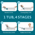 The First Years Sure Comfort 4-in-1 Reclining Baby Bathtub - Adjustable All-in-1 Bathtub for Newborn to Toddler - Baby Bath Seat Adjusts as Baby Grows - Ages 0 to 24 Months