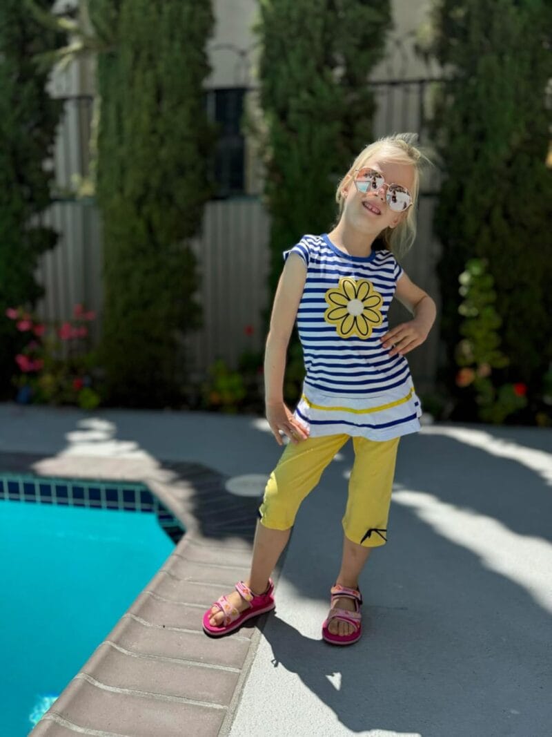 LUKYCILD Baby Girls Summer Clothes Casual Clothing Suit Short Sleeve Striped T-Shirt +Pants