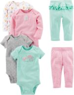 Simple Joys by Carter's baby-girls 6-piece Bodysuits (Short and Long Sleeve) and Pants Set