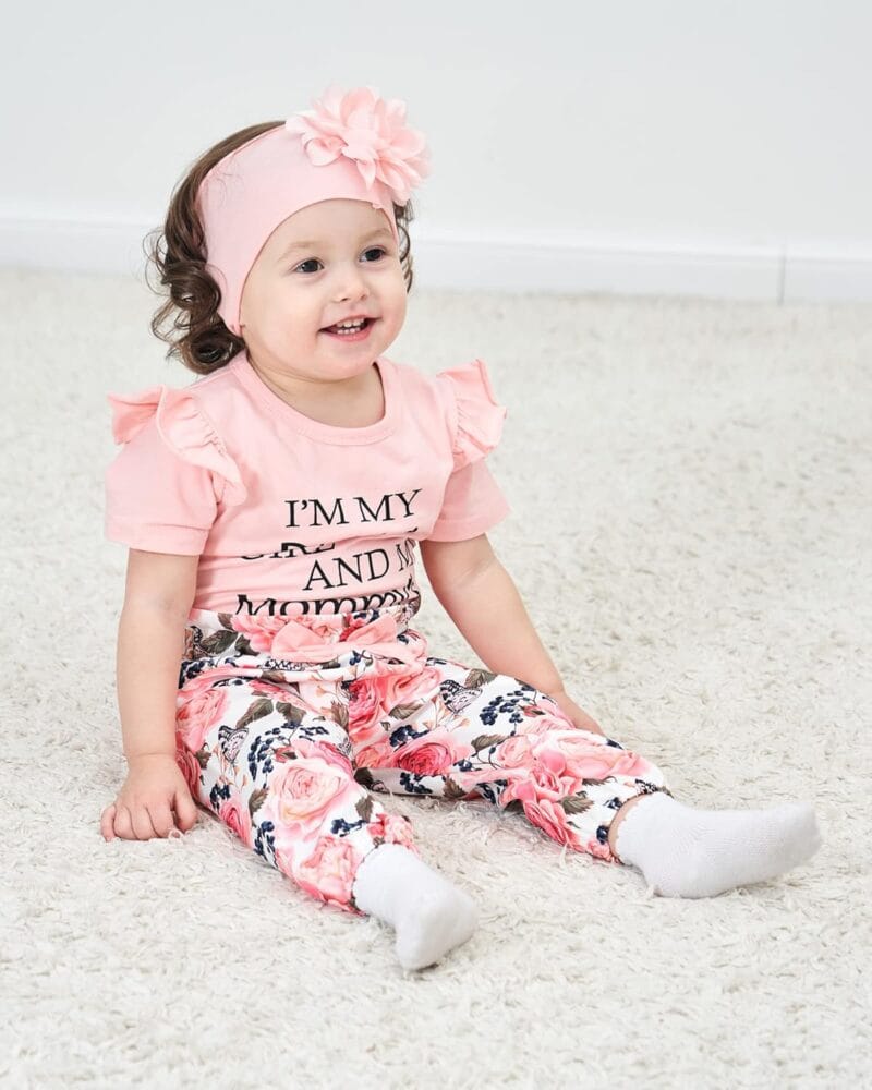 SUNNY PIGGY Newborn Infant Baby Girl Clothes Ruffle Romper Toddler Girl Floral Cotton Pant Sets Girls Clothing Outfit