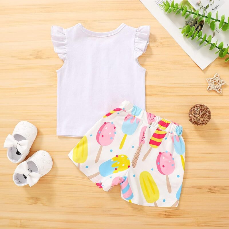 YOUNGER TREE Toddler Baby Girls Clothes Watermelon T-shirt + Linen Shorts with Belt Cute Summer Short Set