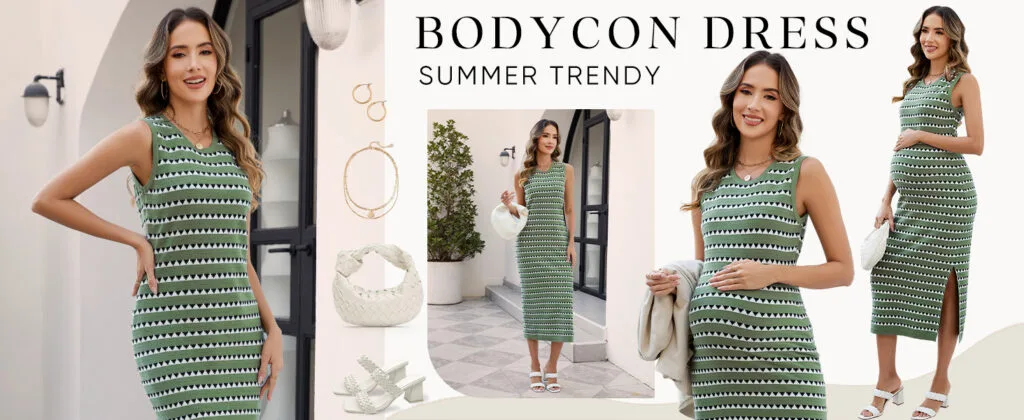 Elastic Midi Summer Dress
