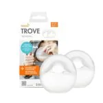 Boon Trove Silicone Manual Breast Pump Set - Hands Free Breast Milk Collector - Includes Canvas Travel Pouch - Breastfeeding Essentials - 2 Count