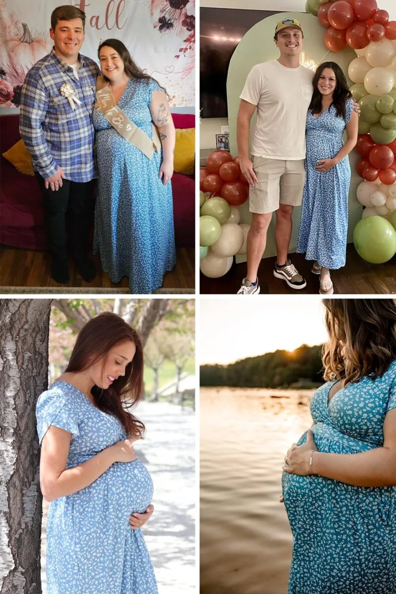 Maternity Maxi Dress with V Neck