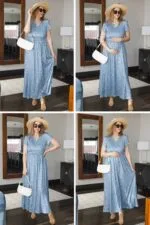 Maternity Maxi Dress with V Neck