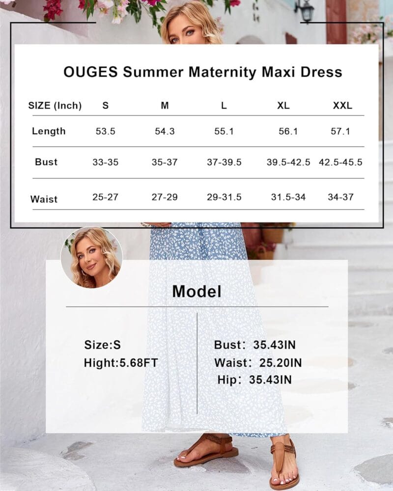 Maternity Maxi Dress with V Neck