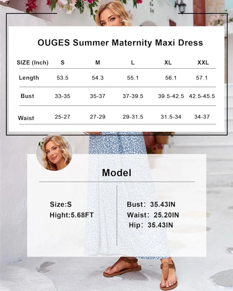 Maternity Maxi Dress with V Neck