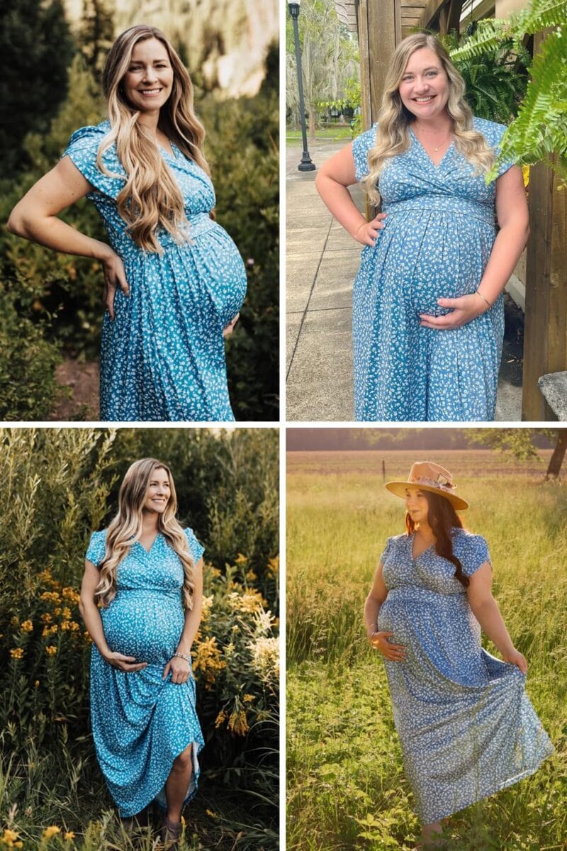 Maternity Maxi Dress with V Neck
