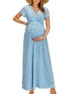 Babyz Corner Maternity Maxi Dress Wrap V Neck Baby Shower Pregnancy Dresses for Photoshoot