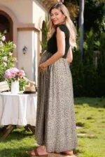 OUGES Women 2025 Spring Summer Dresses Maternity Sleeveless Ribbed Fashion Casual Outfits Maxi Dress with Pockets | Babyz Corner OUGES Women 2025 Spring Summer Dresses Maternity Sleeveless Ribbed Fashion Casual Outfits Maxi Dress with Pockets