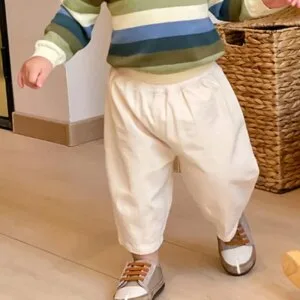 Katı Erkek Çocuk Moda Pantolon Bebek Giysileri Yaz Bahar Bebek Cep Ayak Bileği Uzunluğu Gevşek Kız Çocuk Rahat Pantolon - AliExpress 1501