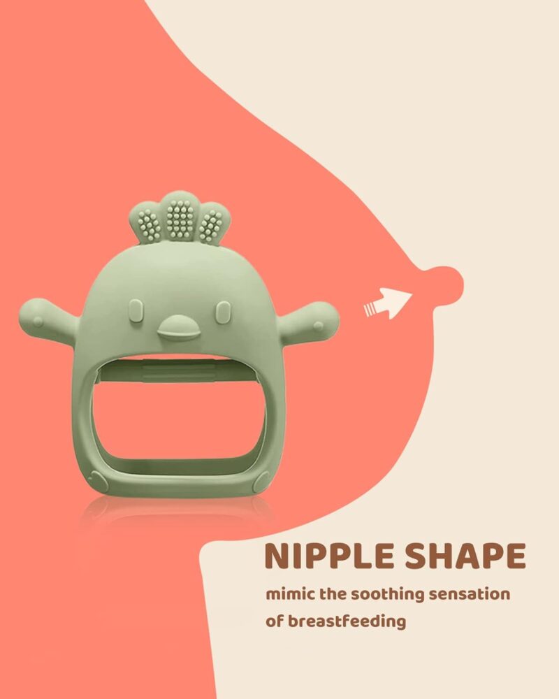 2 Packs Baby Teething Toy for 0-6 6-12 Months, Food Grade Silicone Teething Mitten, Anti Dropping Wrist Hand Teethers Baby Chew Toys for Sucking Needs, BPA Free