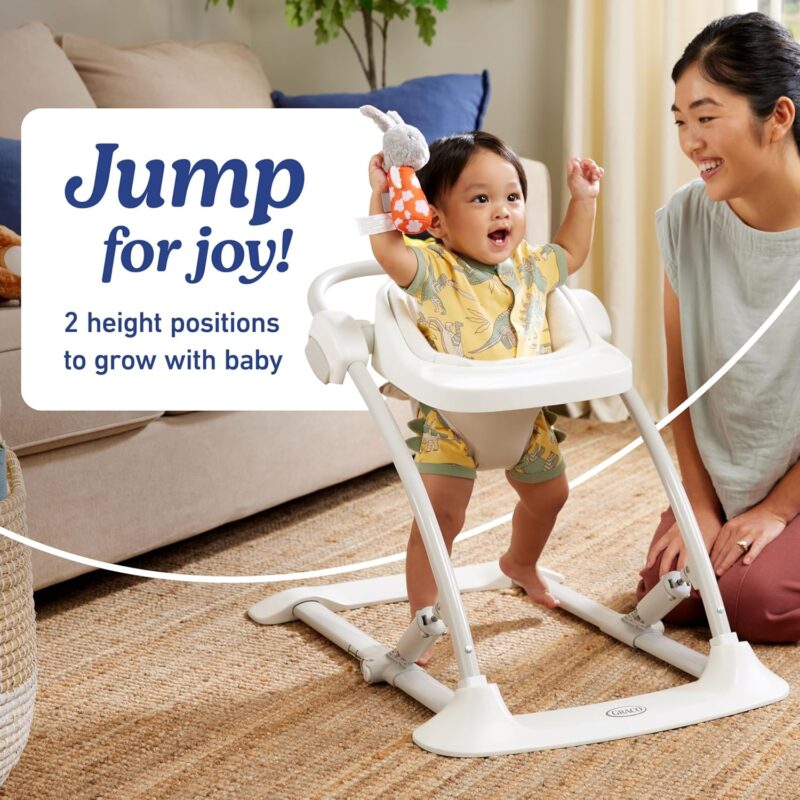 Graco Jumpstart 4-in-1 Adjustable Infant Activity Bouncer & Jumper, Versatile Baby Swing, Floor Seat, and Kids Chair with Snack Tray, Wren