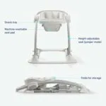 Graco Jumpstart 4-in-1 Adjustable Infant Activity Bouncer & Jumper, Versatile Baby Swing, Floor Seat, and Kids Chair with Snack Tray, Wren