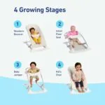 Graco Jumpstart 4-in-1 Adjustable Infant Activity Bouncer & Jumper, Versatile Baby Swing, Floor Seat, and Kids Chair with Snack Tray, Wren