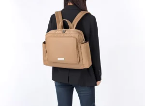 Waterproof Diaper Bag Backpack for Moms – Large Capacity, Stylish & Lightweight Baby Travel Bag (Brown)