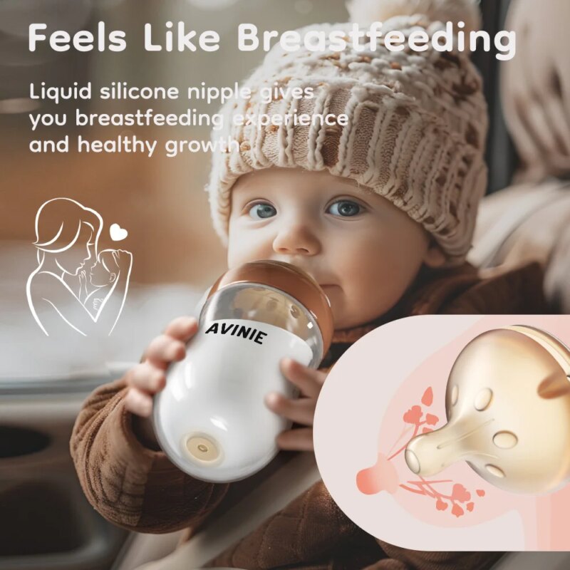 Newborn baby Wide caliber High borosilicate glass Bottles Anti choking Anti-Colic Bottle 0-6 months+ 160ml 240ml Baby Bottles - AliExpress 1501