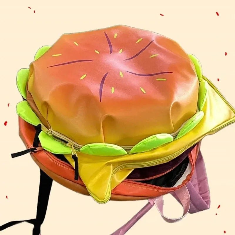 Stijlvolle Hamburger Daypack Laptop Opbergrits Draagbare Casual Tote Pu Cheeseburger Rugzak Voor Unisex Reizen Buiten Vakantie - AliExpress 1524