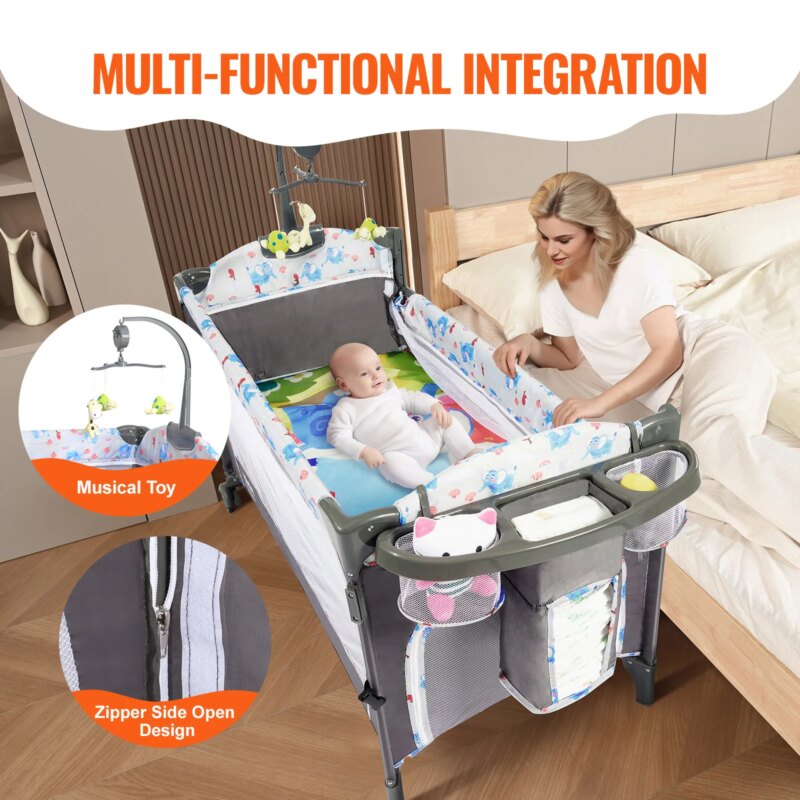 VEVOR Baby Bassinet 77 pounds Load Capacity Easy to Fold Portable Baby Bassinet Bedside Sleeper with Storage Basket and Wheels - AliExpress 1503 | Babyz Corner VEVOR Baby Bassinet 77 pounds Load Capacity Easy to Fold Portable Baby Bassinet Bedside Sleeper with Storage Basket and Wheels - AliExpress 1503