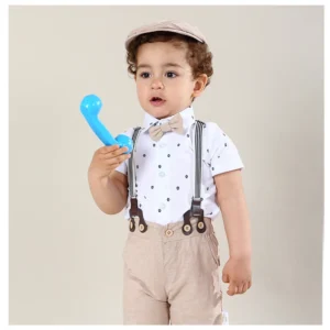 Baby Boy Clothing Suit – Handsome Romper Bow Set with Hat
