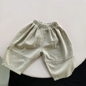 Baby Harem Pants – Cotton Loose Fit Toddler Trousers with Elastic Waist & Pockets