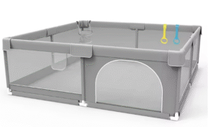Baby Playpen – Large Grey Baby Fence with Safety Guard, Indoor Children’s Playground (2x2M)