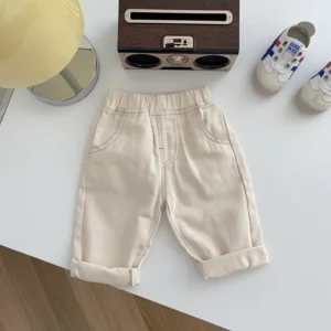 Baby Jeans Pants for Boys – Casual Denim Trousers 4T (Beige)