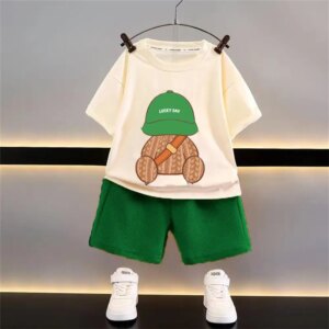 Ropa de bebé, conjuntos informales de verano para niños, traje holgado y bonito a la moda, Top + Pantalones cortos para bebés, conjunto de dos piezas - AliExpress 1501