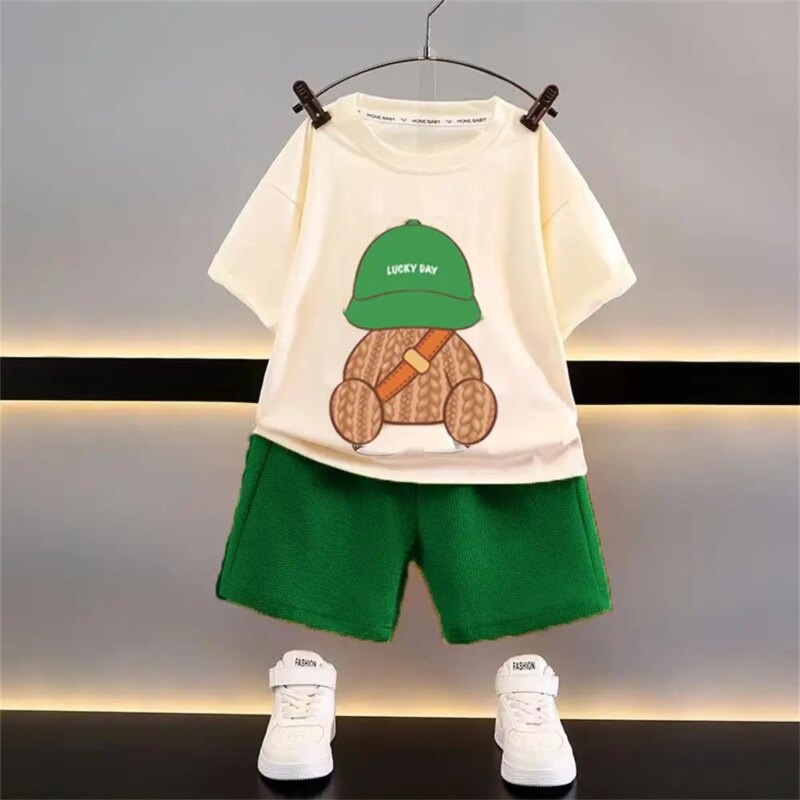 Ropa de bebé, conjuntos informales de verano para niños, traje holgado y bonito a la moda, Top + Pantalones cortos para bebés, conjunto de dos piezas - AliExpress 1501