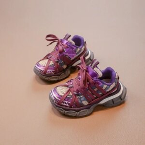 Zapatillas de deporte gruesas para niños, zapatos de baloncesto para niñas, zapatos deportivos informales versátiles a la moda para niños, transpirables para la escuela, novedad...