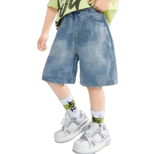 Boys Denim Shorts – Casual Lightweight Jean Shorts for Kids with Elastic Waist, Age 5 Years