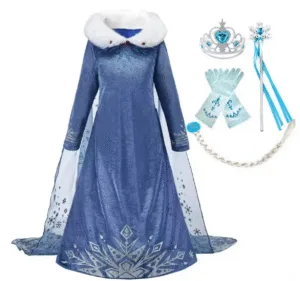Elsa Costume Children Princess Dress – Elsa Princess Dress (5T, Elsa Style)