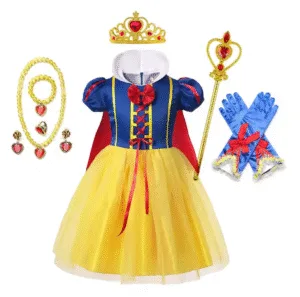 Snow White Princess Dress Costume With Cape Headwear